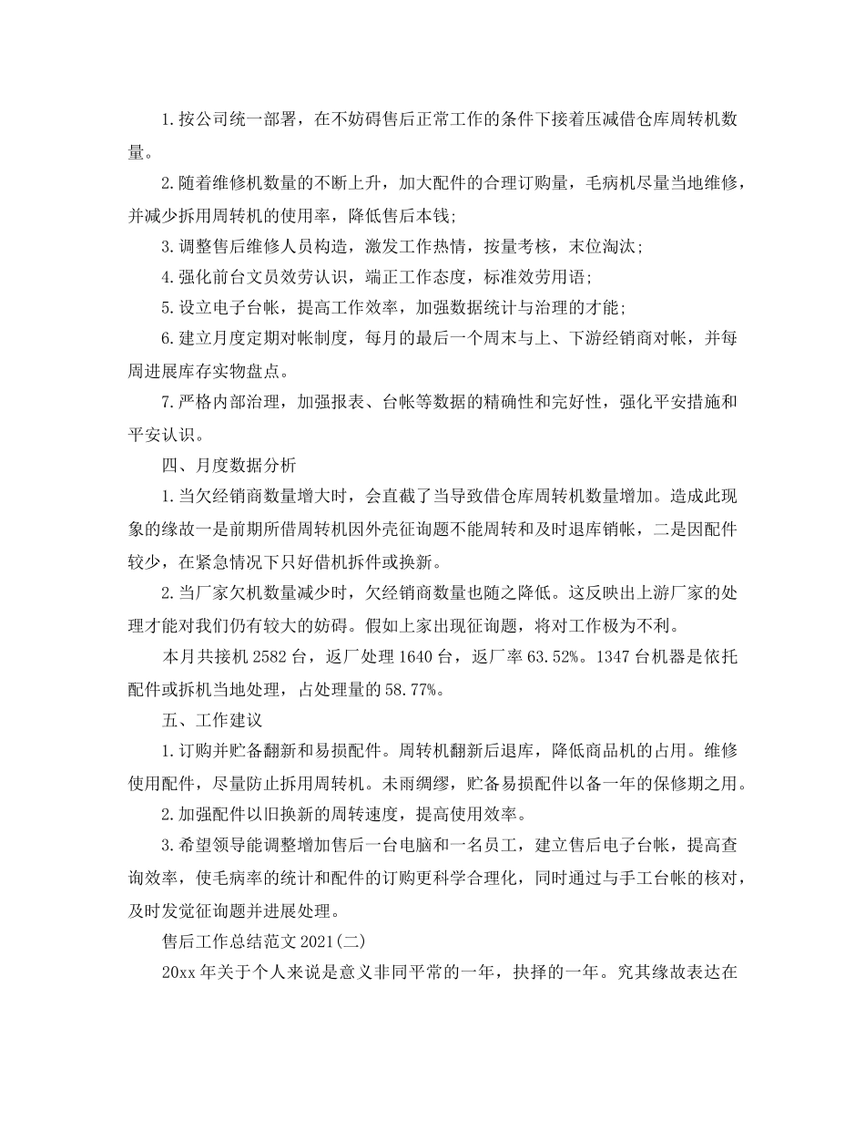 手机售后2024工作参考总结范文【5篇】 _第2页