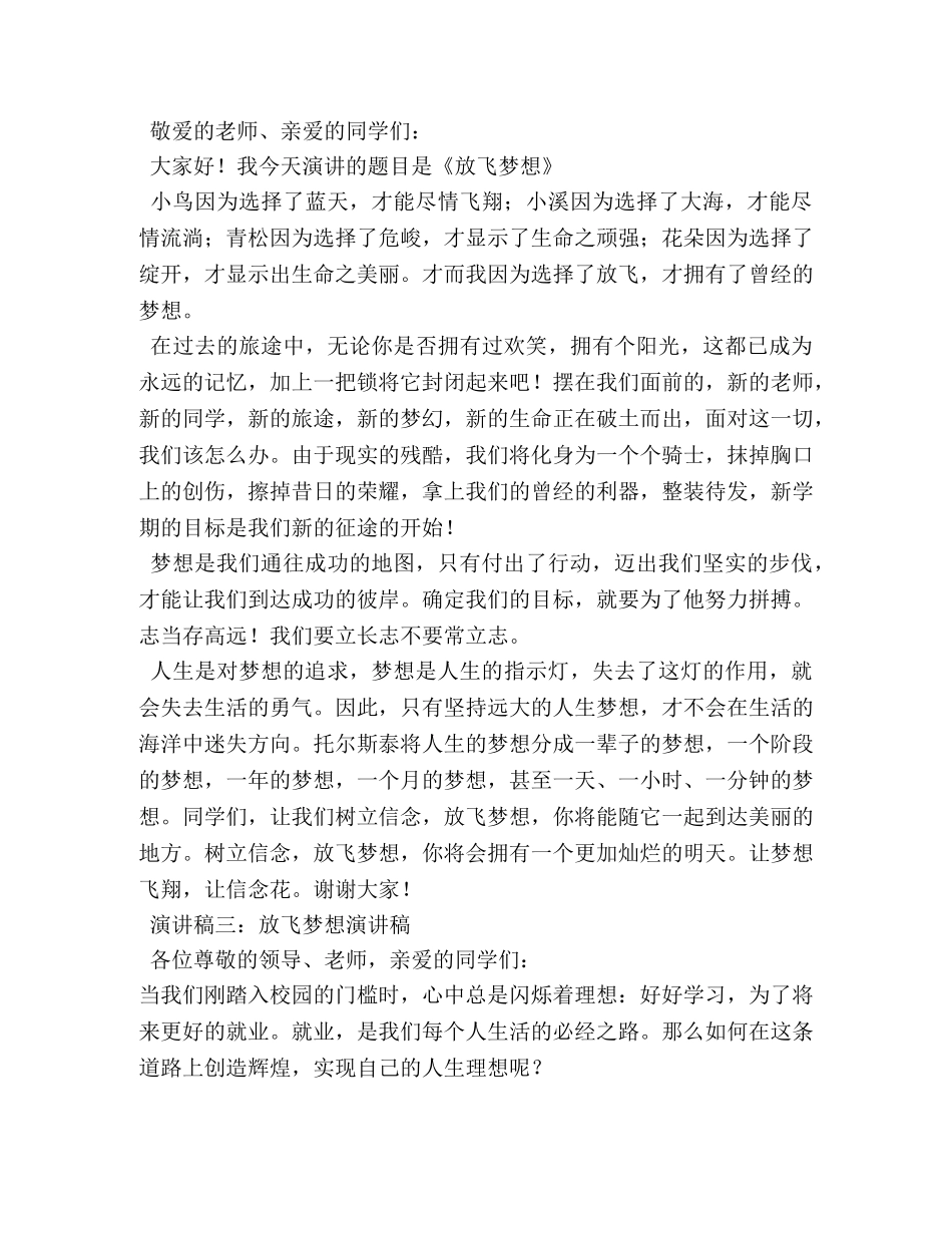 我的中国梦,放飞梦想演讲稿 _第2页