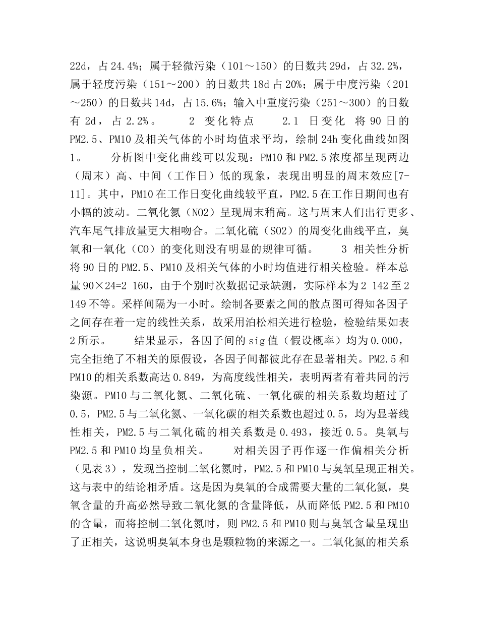 湖州市冬季大气颗粒物变化特点及其影响因子分析 _第2页