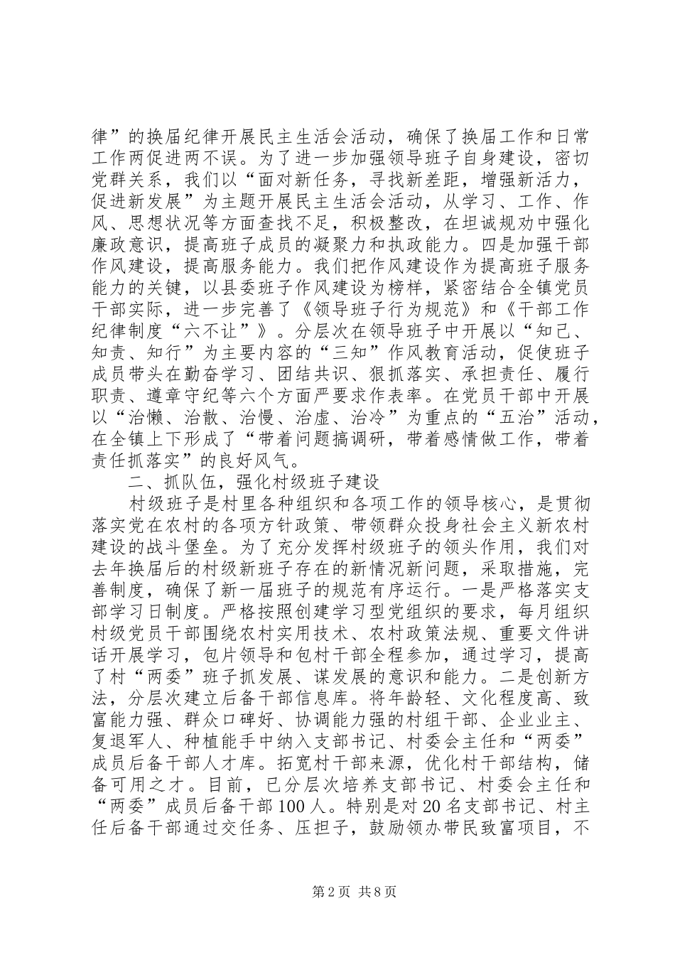 XX年乡镇基层组织建设总结_第2页