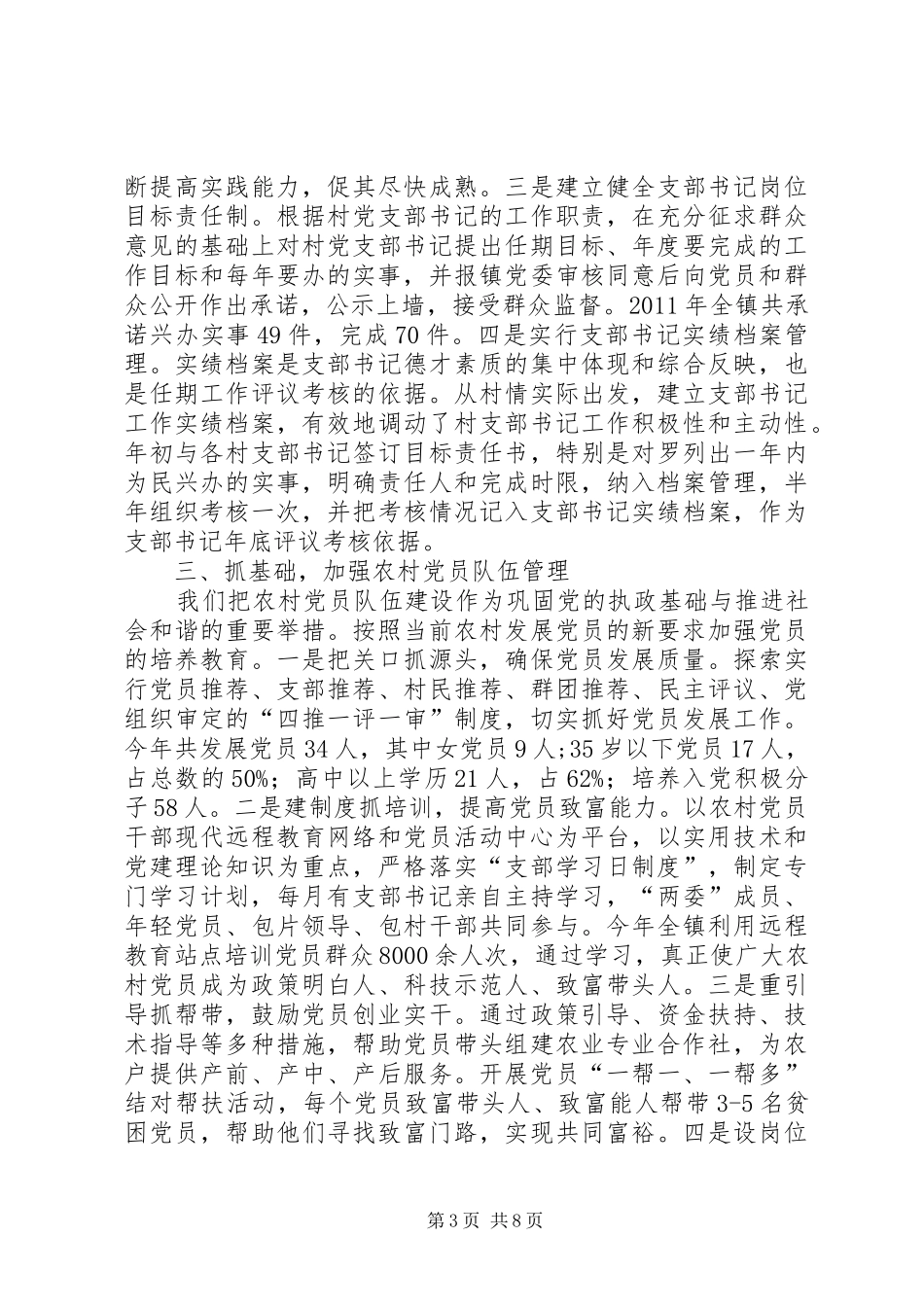 XX年乡镇基层组织建设总结_第3页