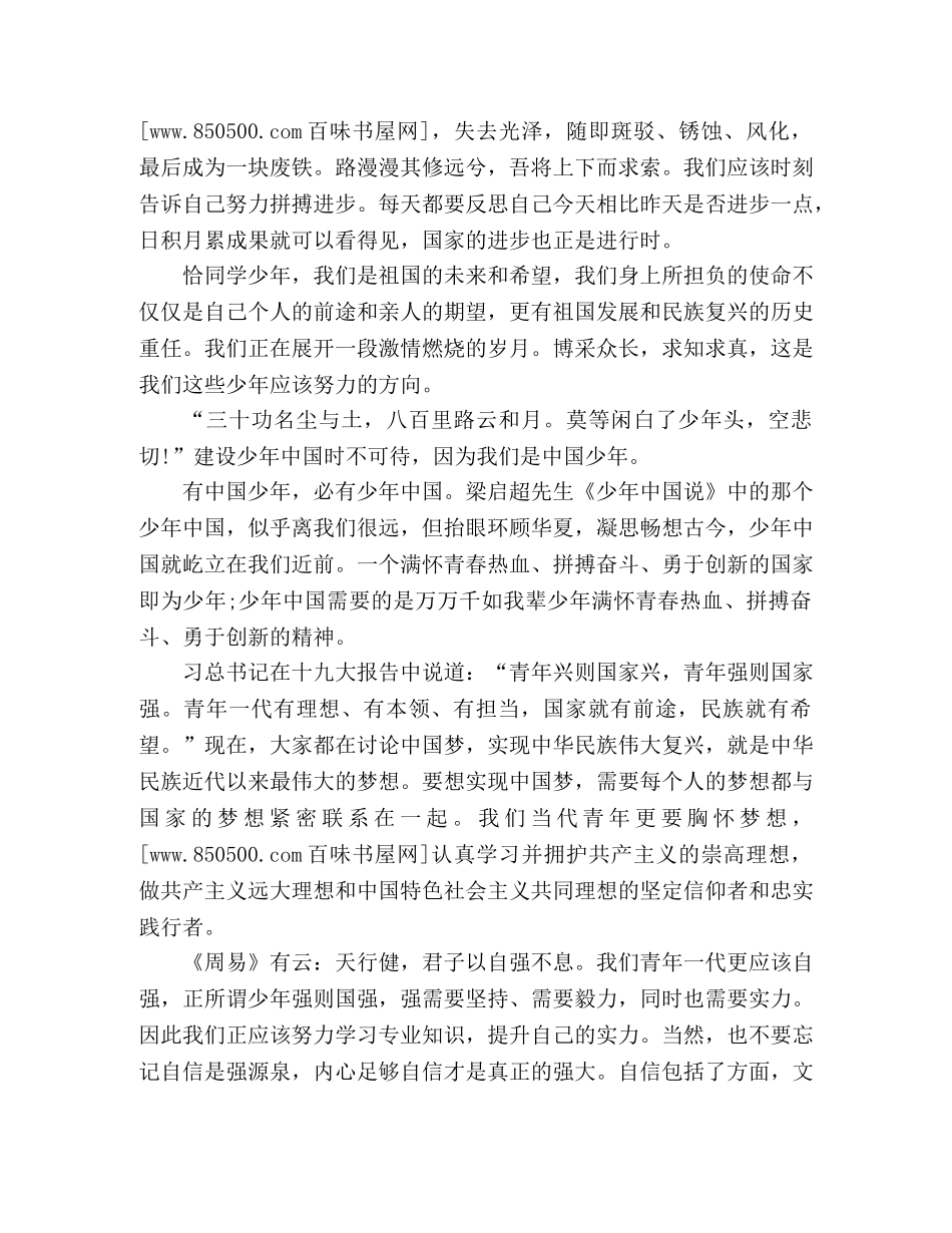关于少年中国演讲稿 _第3页