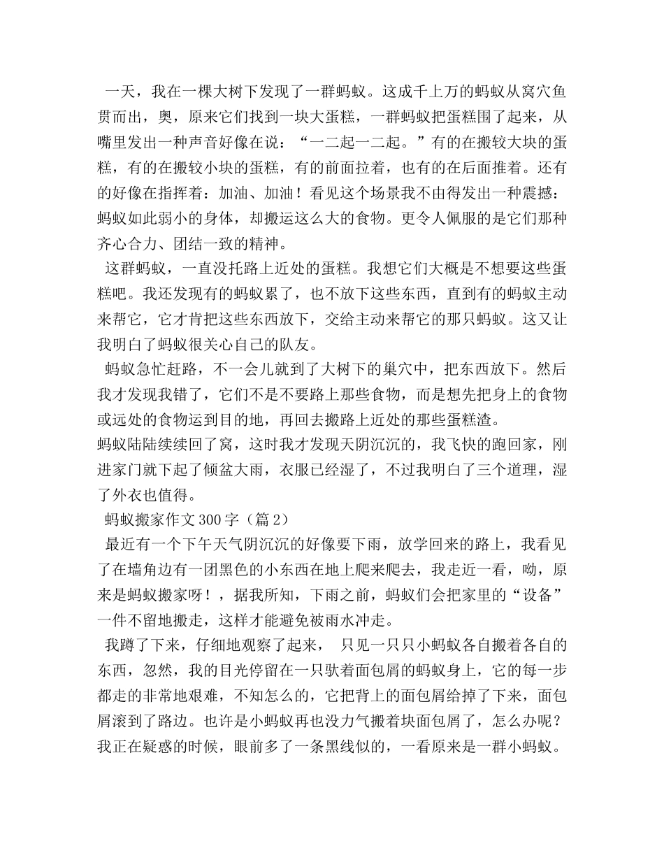 关于蚂蚁的作文300字 _第2页