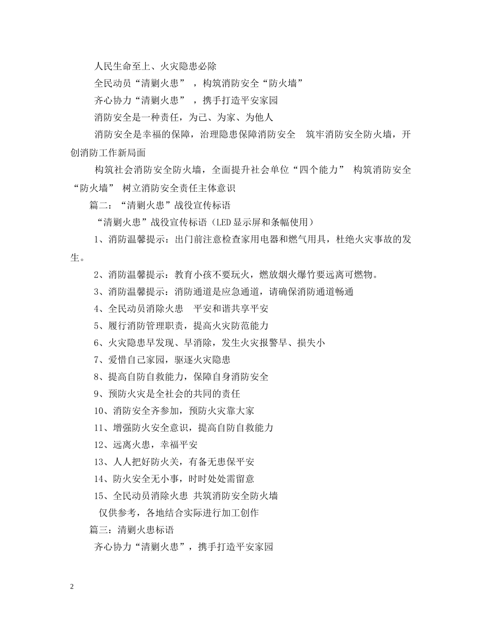 清剿火患标语 (2) _第2页