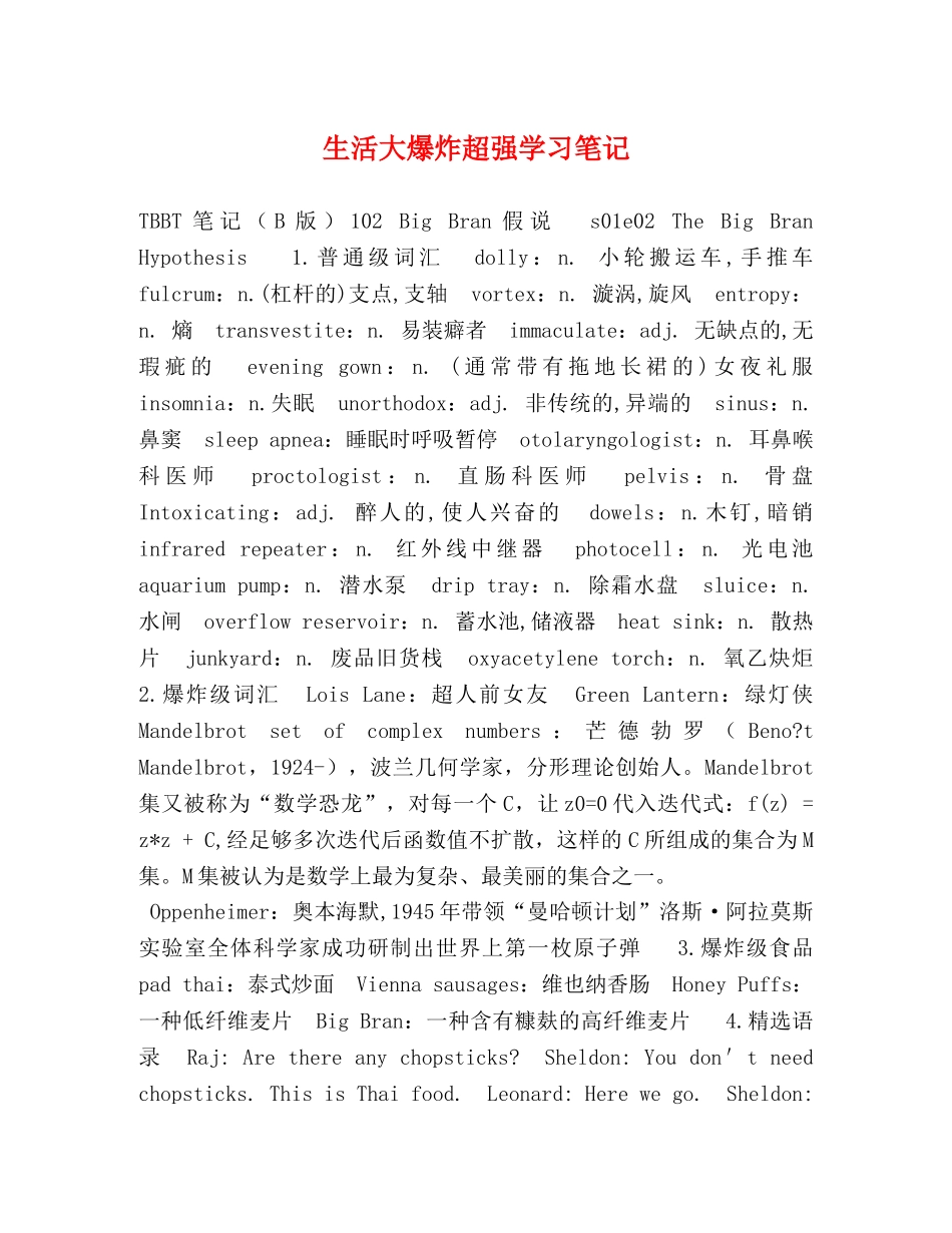 生活大爆炸超强学习笔记 _第1页