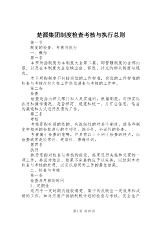 楚源集团制度检查考核与执行总则