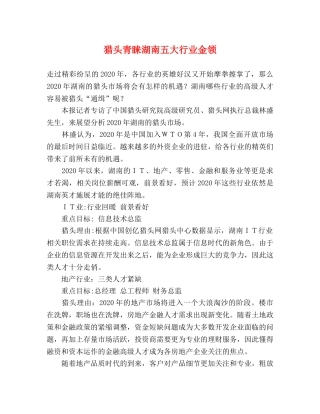 猎头青睐湖南五大行业金领 