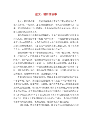 散文稻田的故事 