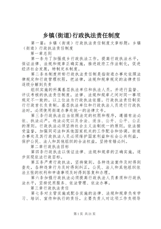 乡镇(街道)行政执法责任制度