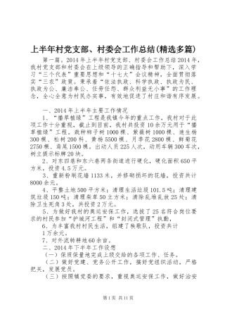 上半年村党支部、村委会工作总结(精选多篇)