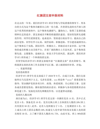 红旗团支部申报材料 