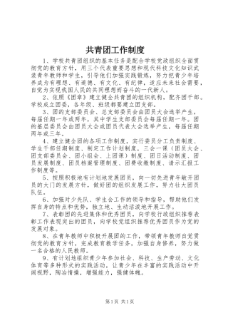 共青团工作制度