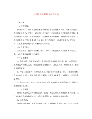 大学团支部年工作计划