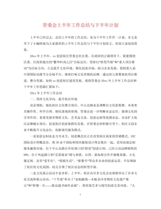 管委会上半年工作总结与下半年计划