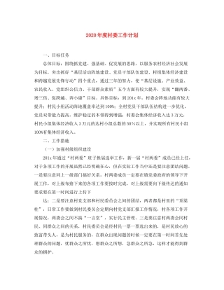 2020年度村委工作计划