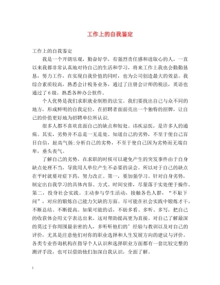 工作上的自我鉴定 (2) 