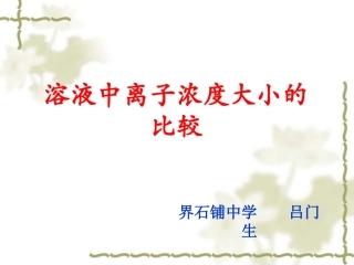 离子浓度大小的比较