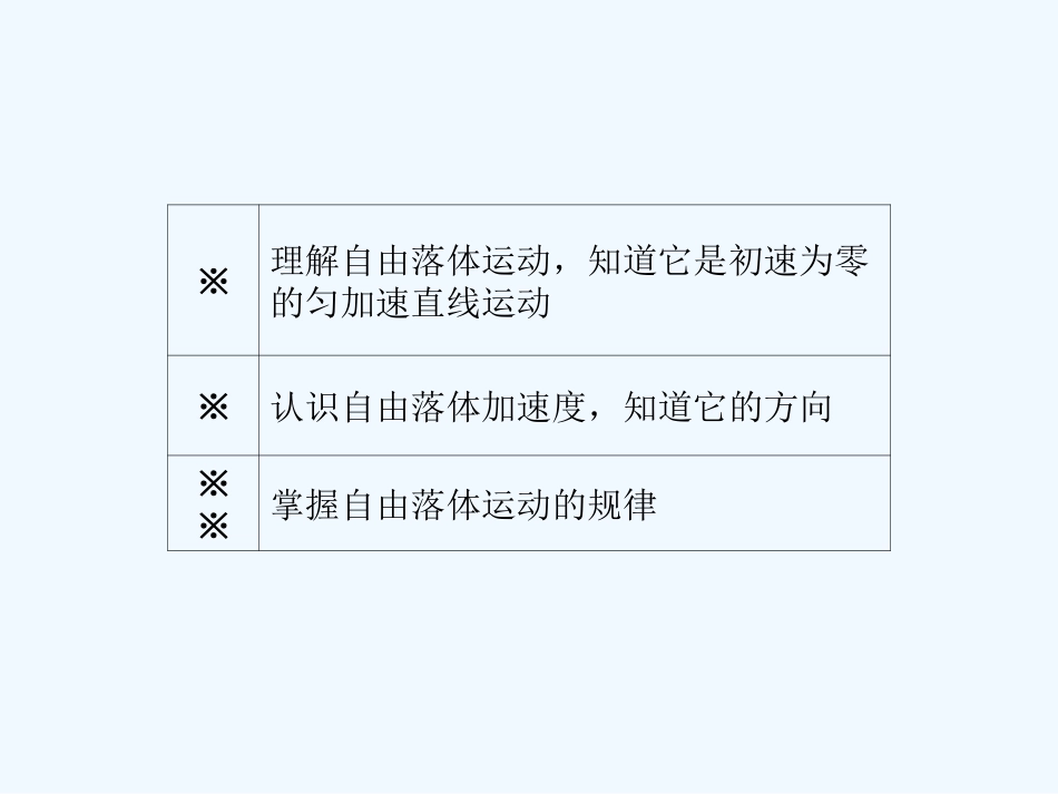 【成才之路】高中物理 第二章匀变速直线运动的研究5自由落体运动学案课件 新人教版必修1_第3页