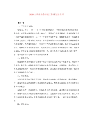 大学生协会年度工作计划怎么写