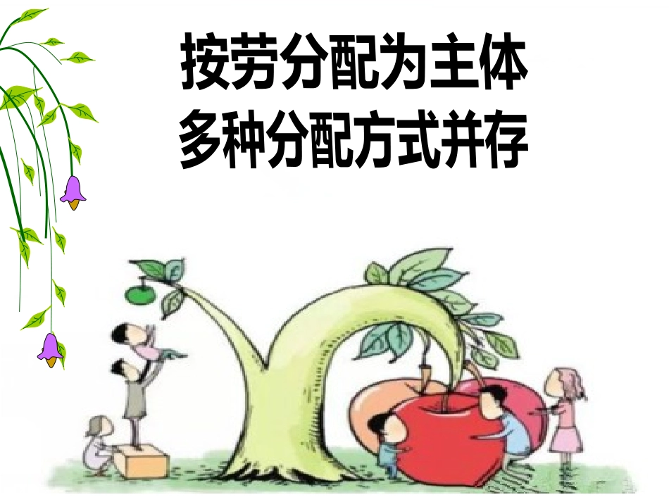 黑龙江省大庆市育才中学人教版高一政治必修一课件：71按劳分配为主体(共34张PPT)_第1页