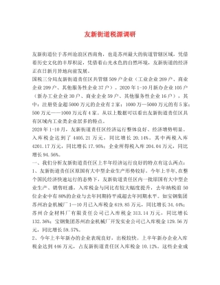 友新街道税源调研 