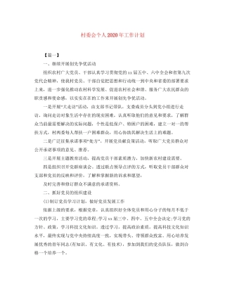 村委会个人年工作计划