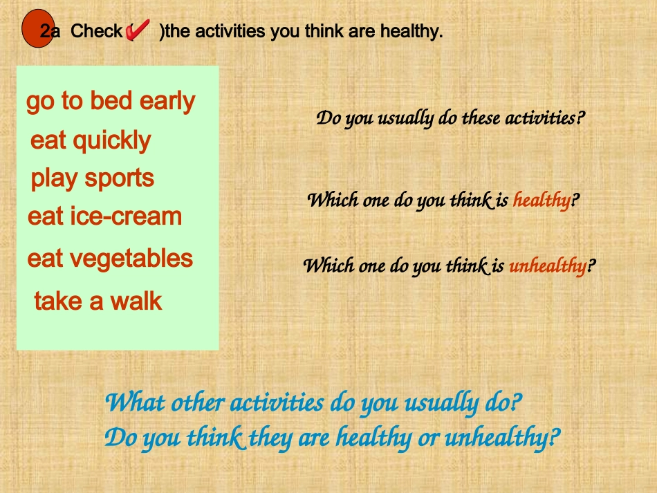 2016名师测控人教版七年级英语下册课件Unit2period4(PPT)_第2页