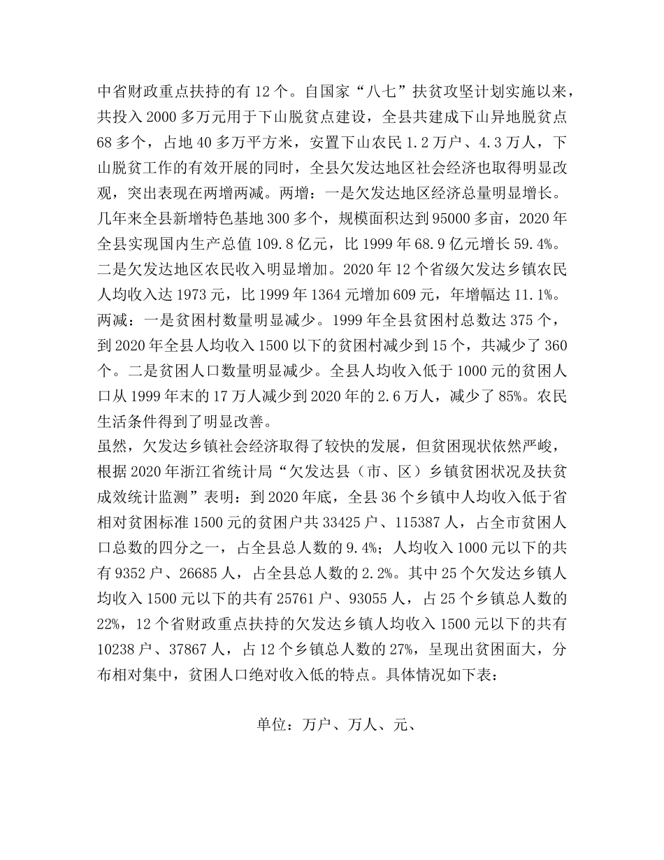 关于@@县欠发达地区下山异地脱贫工作的调研 _第2页