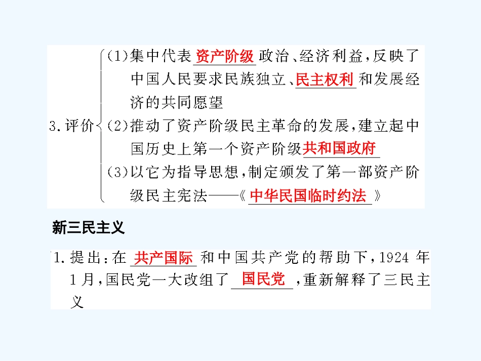 【创新设计】2011年高三历史一轮复习 第5单元 第2课时　孙中山的民主追求课件 岳麓版必修3_第3页