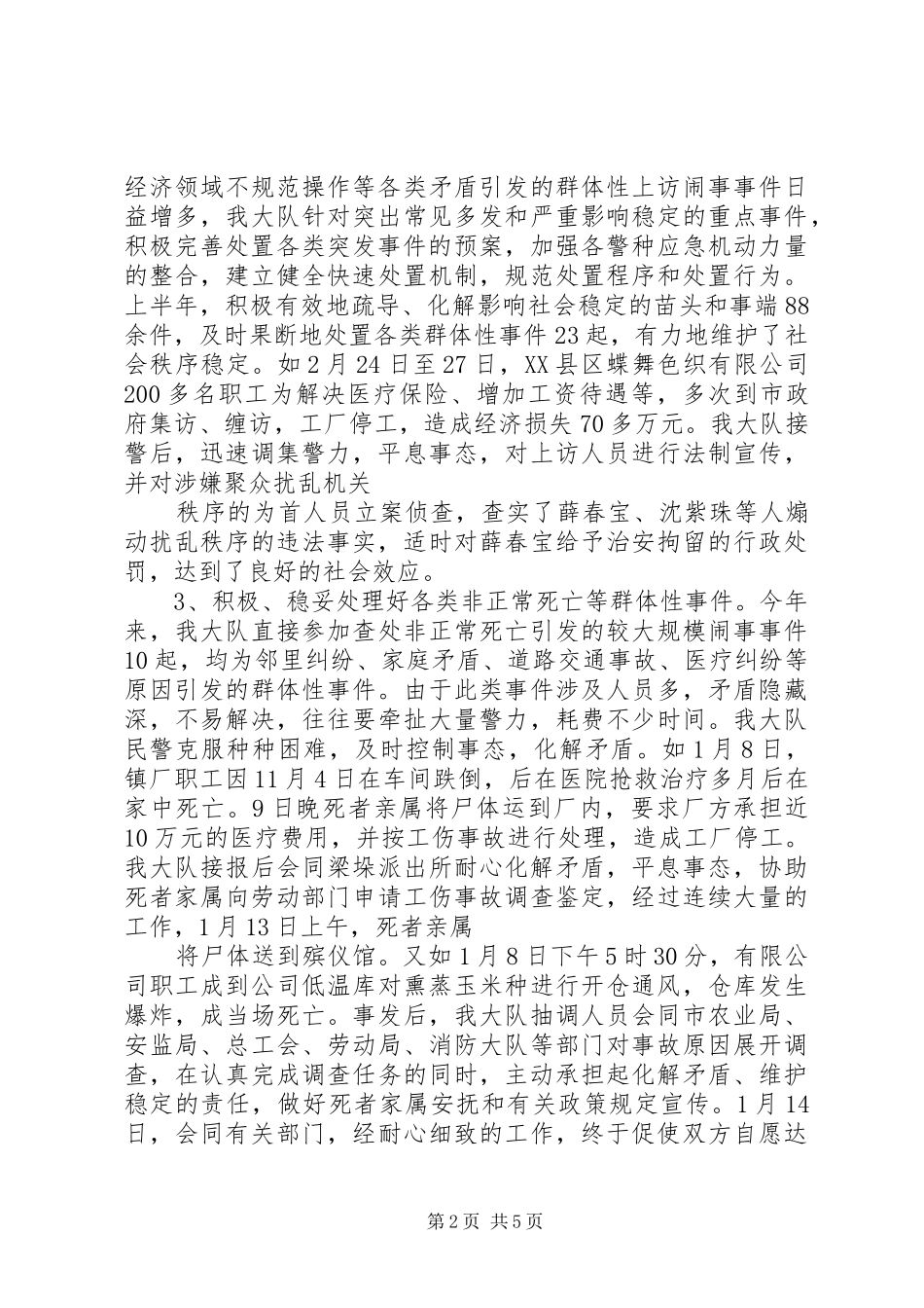 上半年治安大队工作总结_第2页