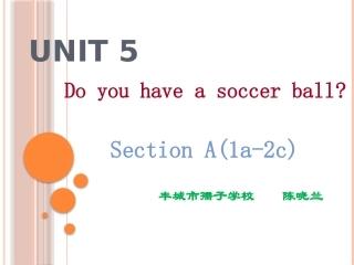 七年级上册　Unit5DoyouhaveasoccerballSectionA(1a-2c)