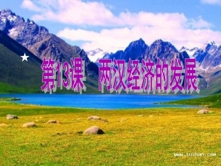 七年级历史上册 第13课两汉经济的发展课件 人教新课标版