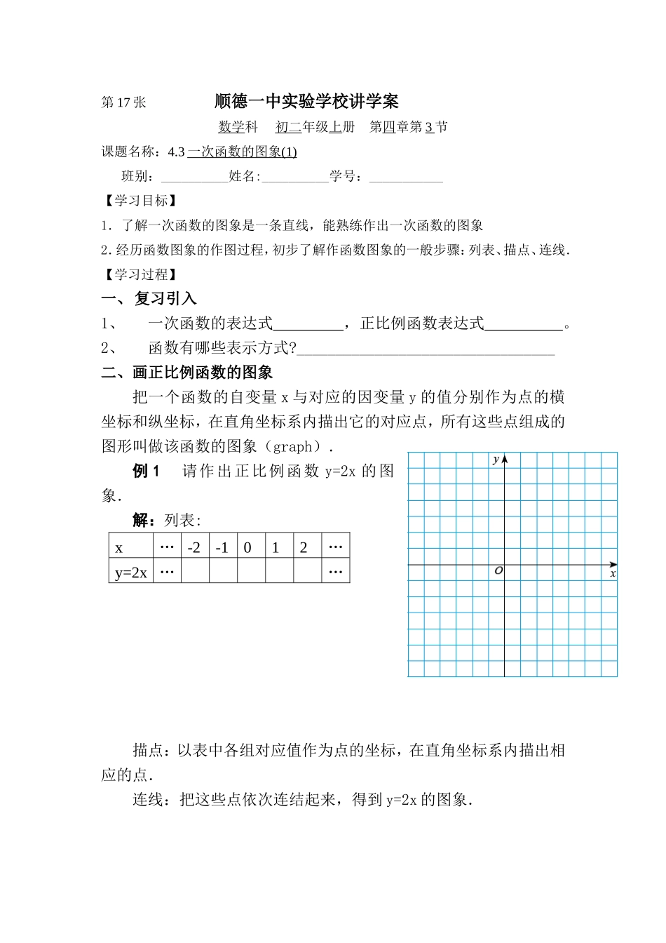 一次函数的图像公开课_第1页