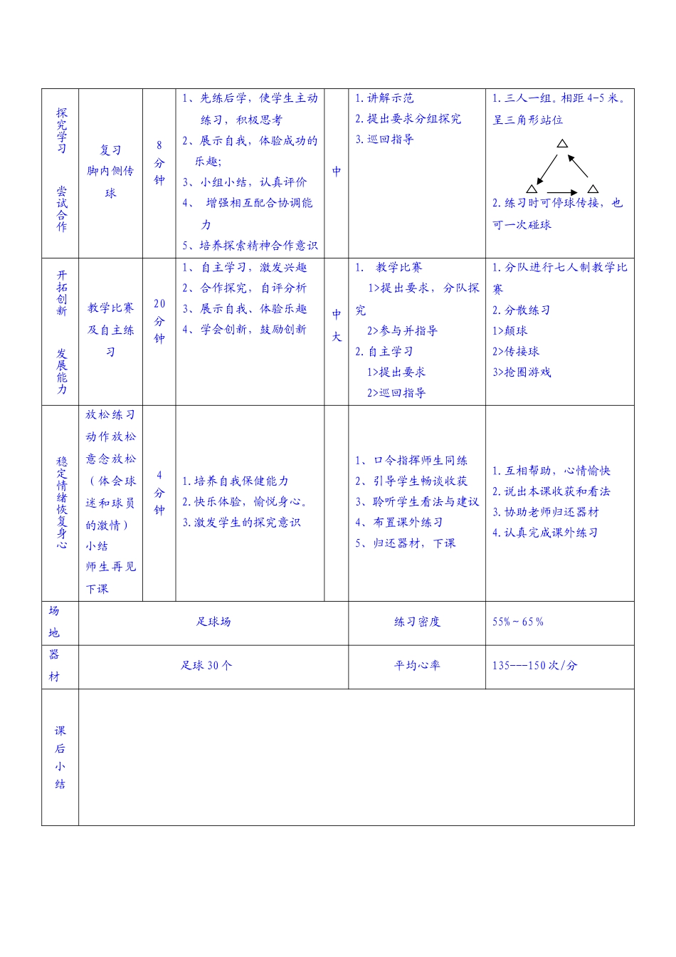 高二足球模块迎评课教案_第3页