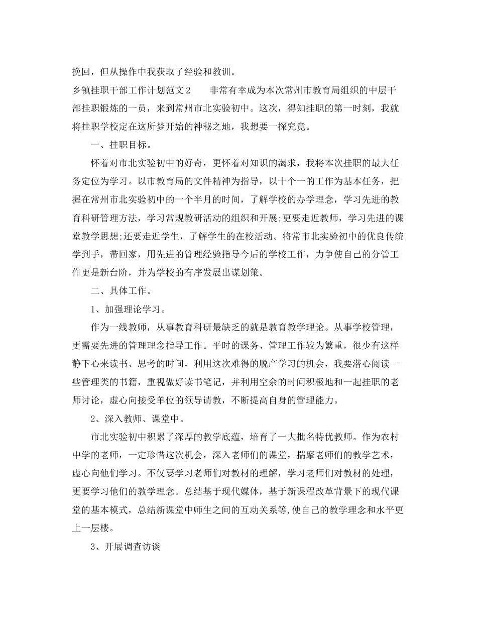 乡镇挂职干部工作计划_第3页