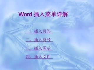 Word插入菜单详解