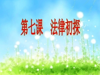 微课七下第7课法律的特征