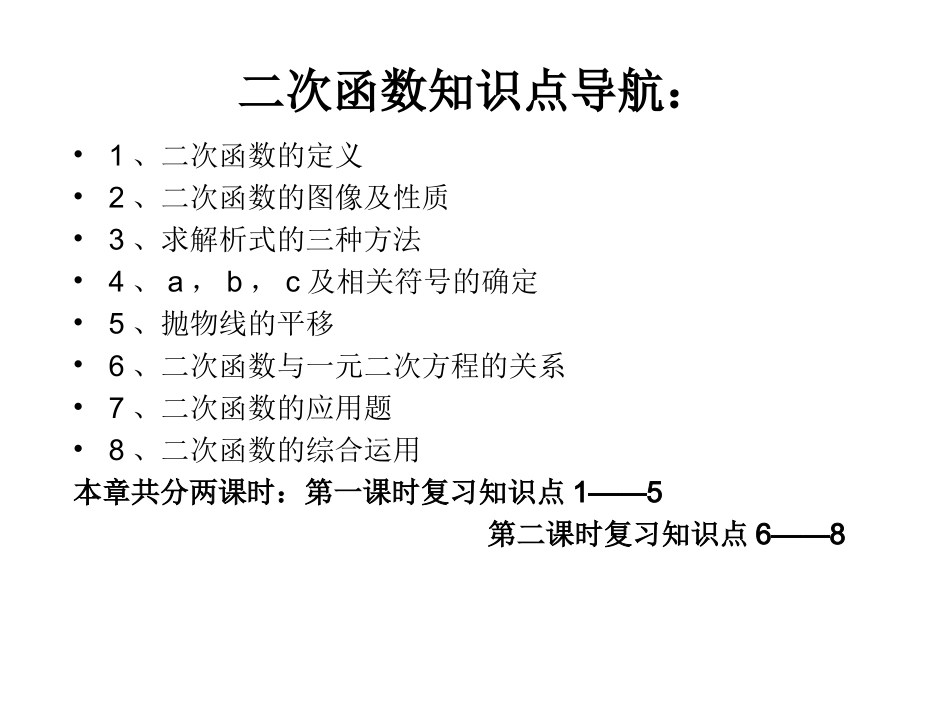初中二次函数总复习课件_第2页