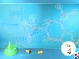 水蓝色有机化学模板