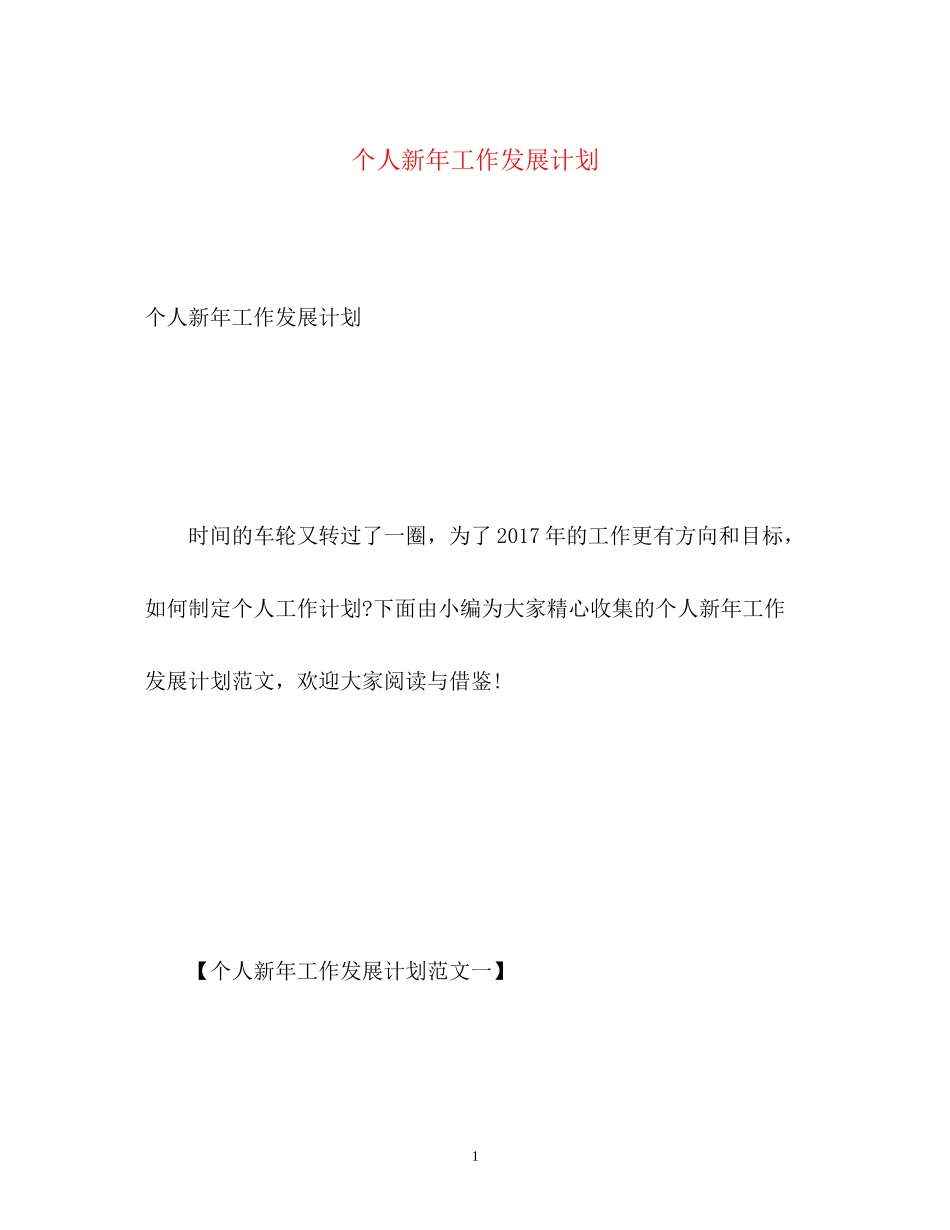 个人新年工作发展计划_第1页