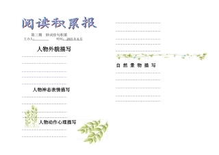 妙词佳句积累报