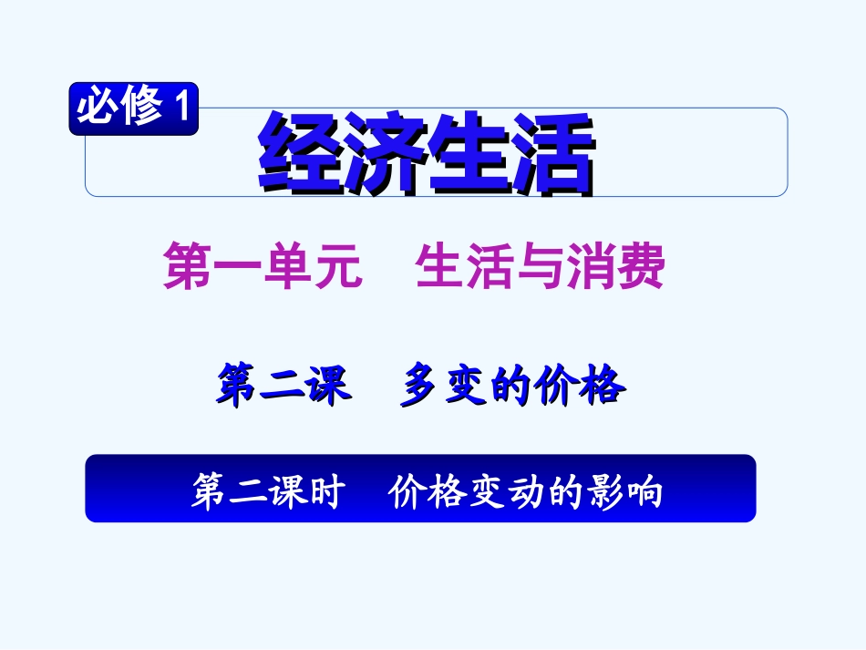 【学海导航】湖南省2011届高考政治第一轮总复习 第一单元第二课第二课时价格变动的影响课件 新人教版必修1_第2页