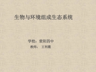 生物与环境组成生态系统