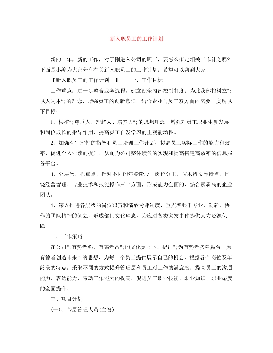 新入职员工的工作计划_第1页
