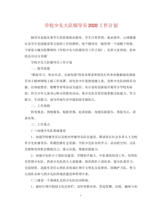 学校少先大队辅导员工作计划