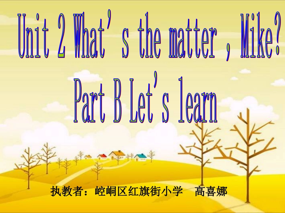 崆峒区红旗街小学—（课件）What’sthematterwithyou？_第1页