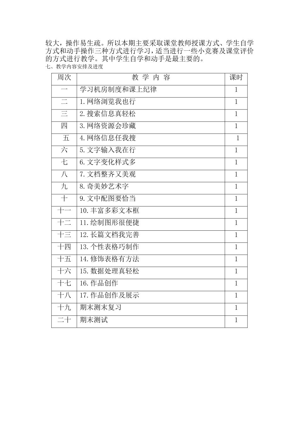 四年级下册信息技术教学计划_第2页