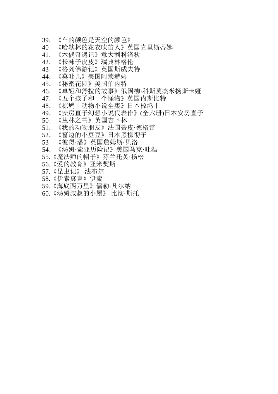 小学四年级推荐课外阅读书目_第2页