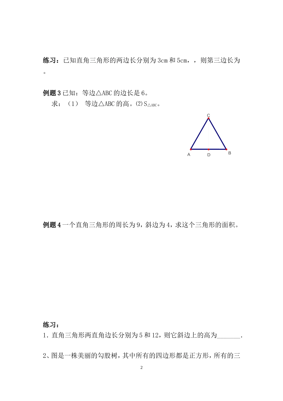 勾股定理期末复习（一）_第2页