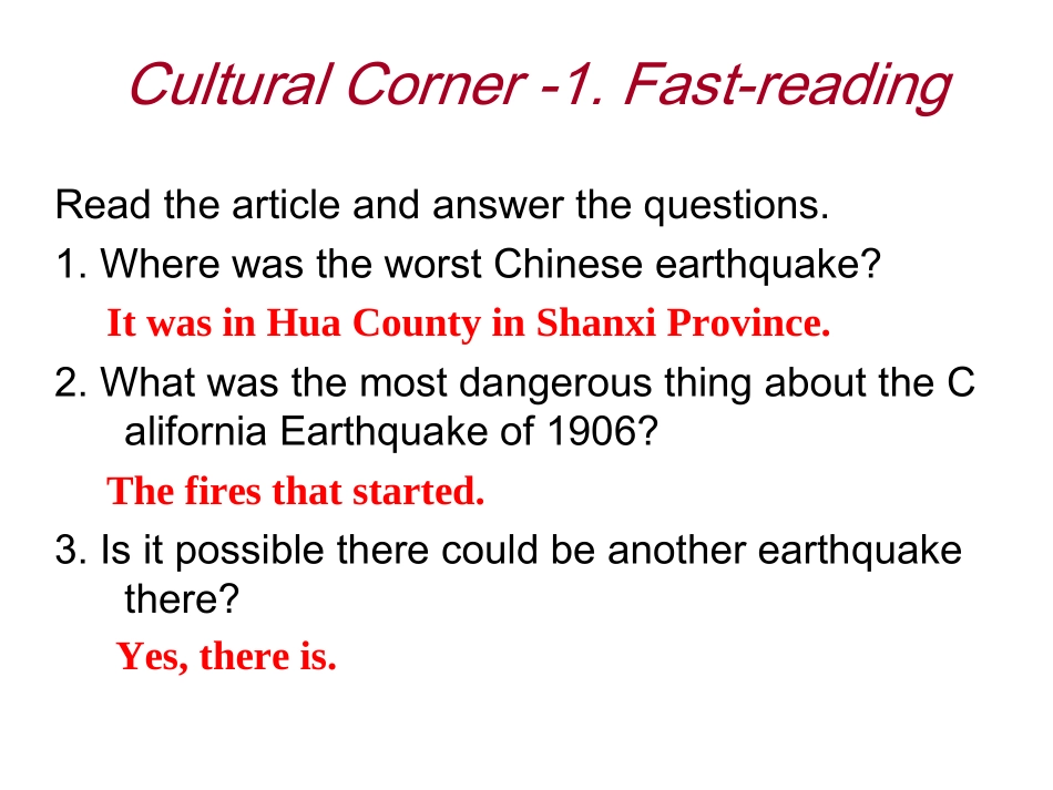 （外研版必修3）Module3TheviolenceofnatureCulturalCorner课件1_第2页